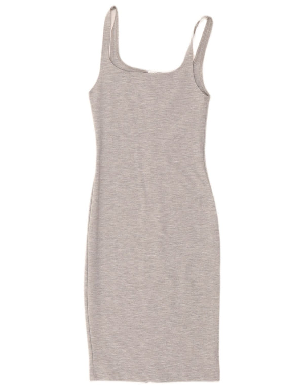 Zara Womens Trafaluc Sleeveless Bodycon Dress UK 8 Small Grey Flecked