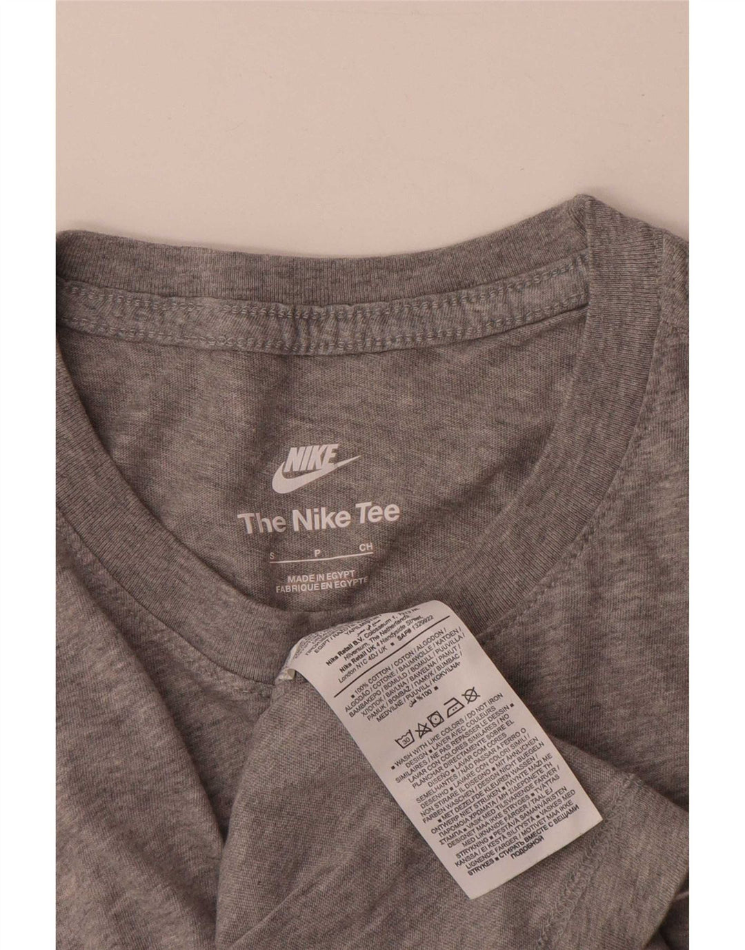 Nike Mens Camiseta Top Pequeno Algodão Cinza