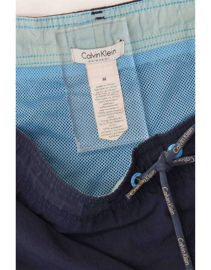 Calvin Klein Mens Graphic Swimming Shorts Medium  Navy Blue Nylon