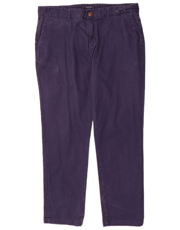 Joules Mens Straight Chino Trousers W38 L30 Navy Blue Cotton
