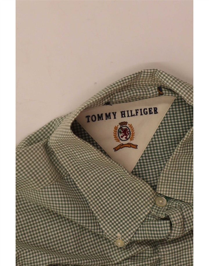 Tommy Hilfiger Camisa de franela para hombre XL Vichy verde