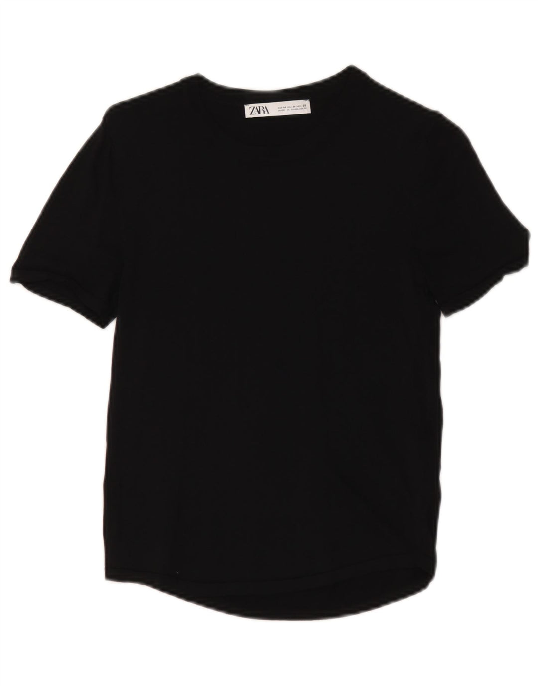 Zara Womens T-Shirt Top UK 12 Medium Black Viscose