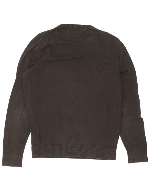 Maglione maglione da uomo con scollo a V Tommy Hilfiger piccolo cotone nero