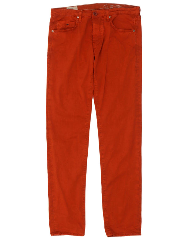 Gas Men Mitch Pantaloni drepti casual L33 L34 bumbac portocaliu