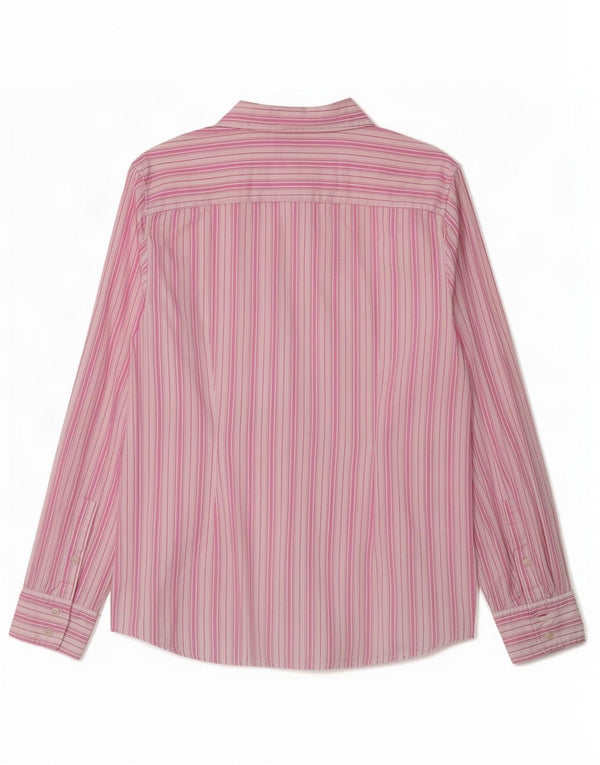 Tommy Hilfiger Womens Classic Fit Shirt UK 16 Large Pink Striped Cotton