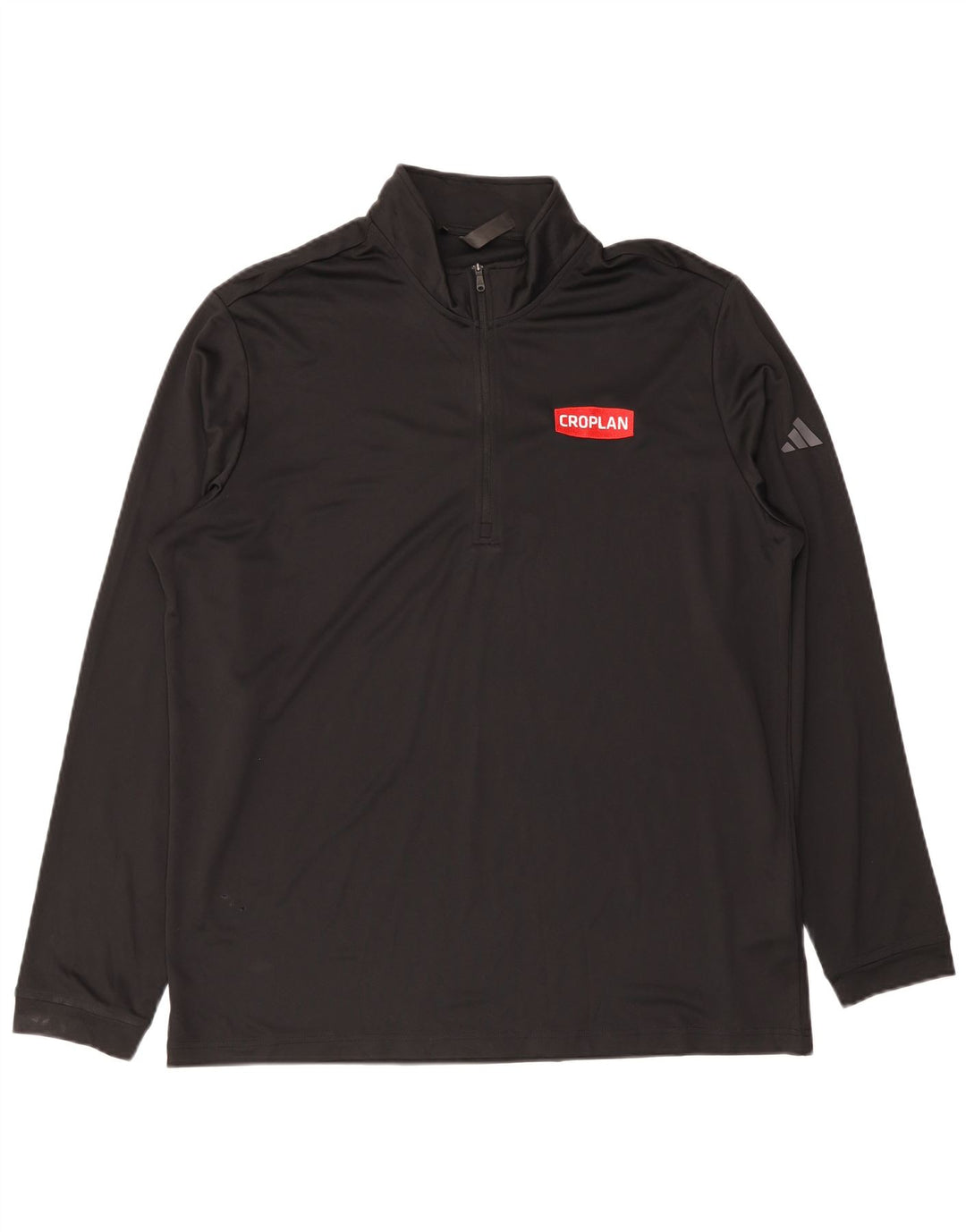 Adidas Mens Zip Neck Top Long Sleeve XL Black Polyester