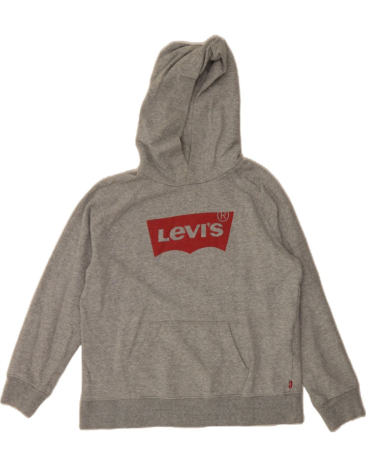 LEVI'S Mens Graphic Hoodie Jumper Large Grey Cotton Vintage Levi's and Second-Hand Levi's from Messina Hembry 
