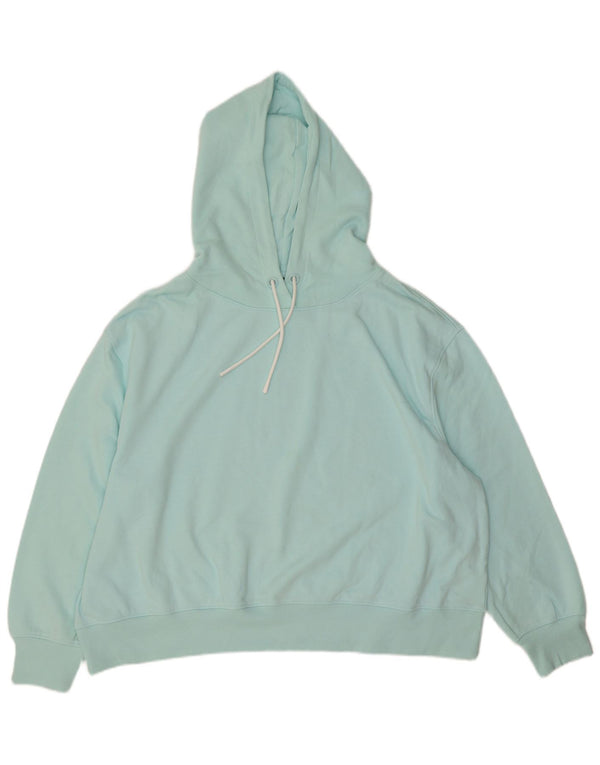 Marks & Spencer Dame Oversized hættetrøje Jumper UK 20 2XL turkis bomuld
