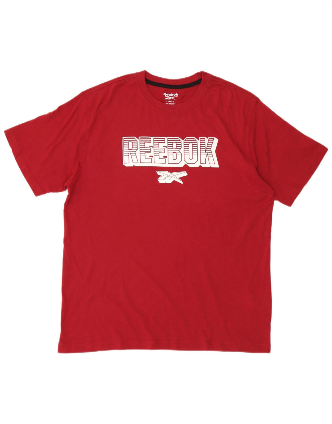 Reebok Mens Graphic T-Shirt Top Large Red Cotton
