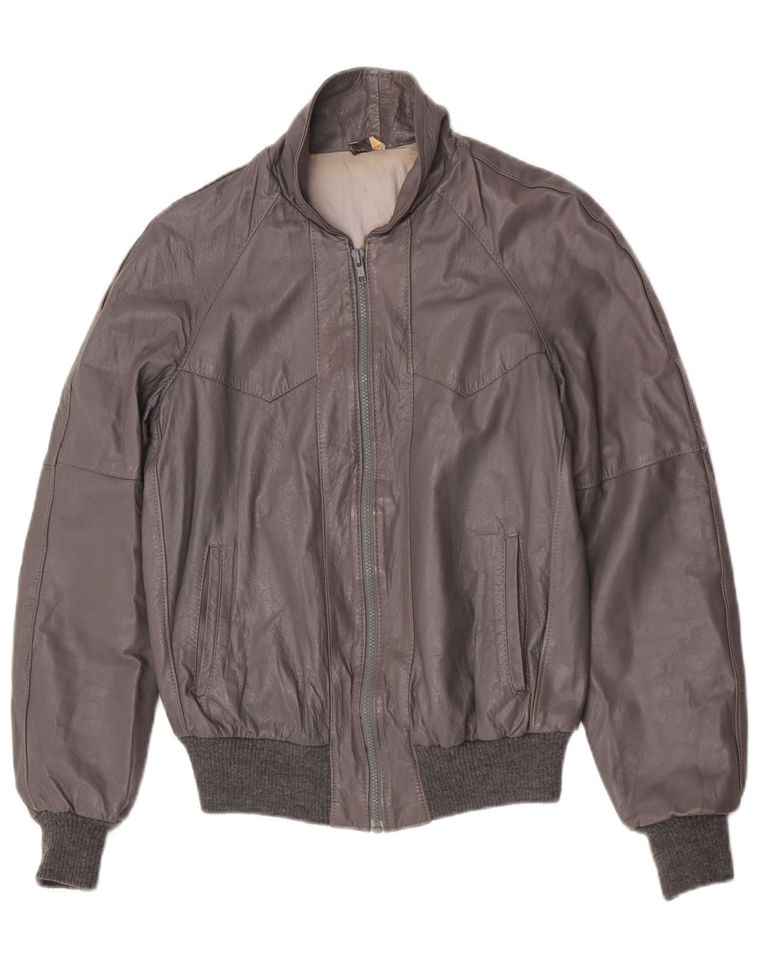 Vintage herre læderjakke IT 48 Medium Grey Læder