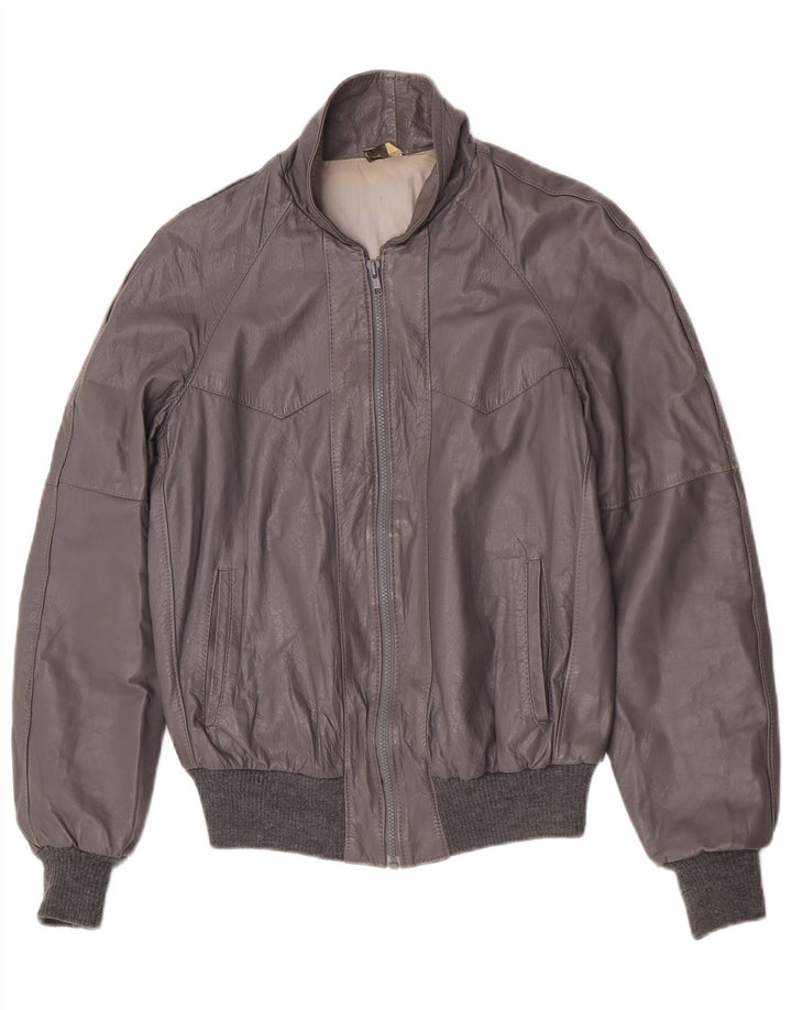 Vintage herre læderjakke IT 48 Medium Grey Læder
