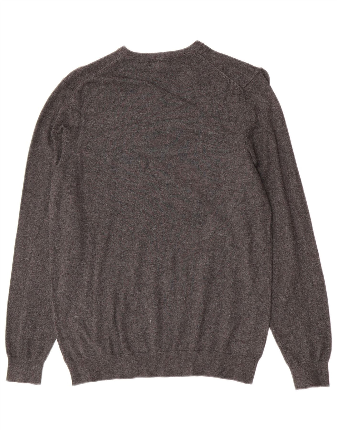 Zara Mens V-Neck Jumper Sweater Small Grey Viscose