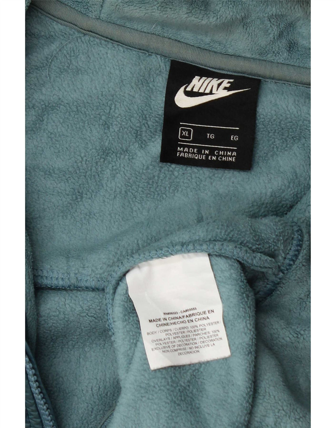 Nike Womens Hooded Fleece Jacket UK 18 XL Blue Polyester