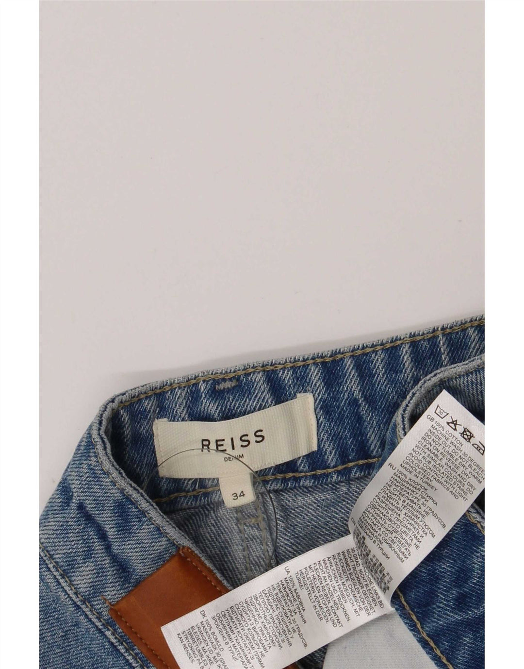 Reiss Mens Denim Shorts W34 Large Blue Cotton