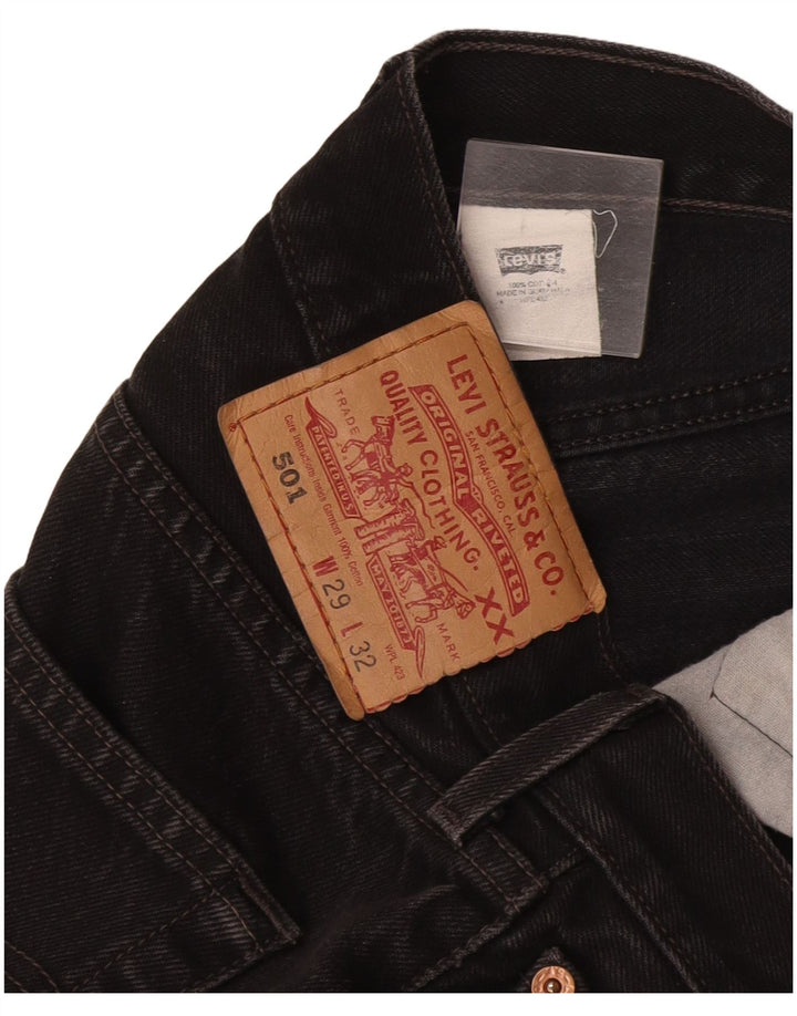 Levi's Womens 501 Straight Jeans W29 L28 Black Cotton