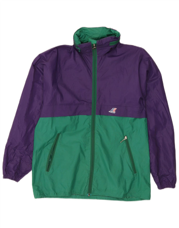 Giacca antipioggia da uomo con cappuccio K-Way UK 38 Poliammide color block viola medio