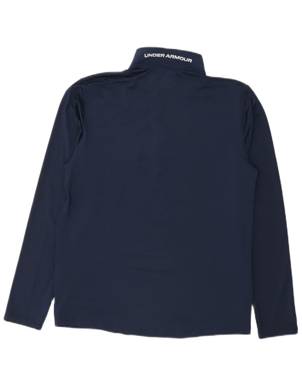 Under Armour Mens Graphic Zip Neck Pullover Tracksuit Top Medium Navy Blue