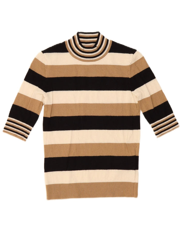 Hugo Boss Womens Turtle Neck Jumper Sweater UK 10 Small Multicoloured