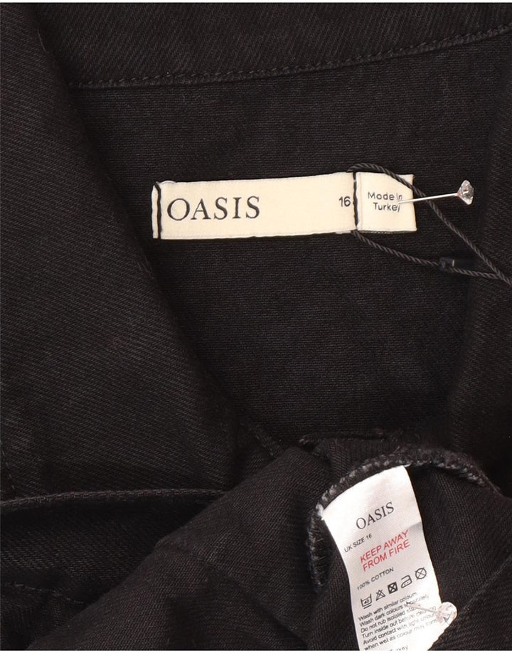 Oasis Womens Denim Gilet UK 16 Large Black Cotton