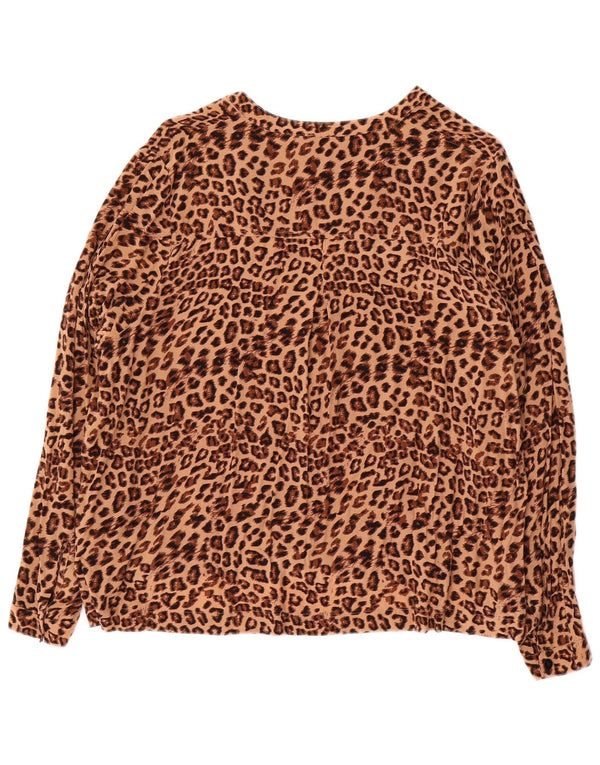 Camicetta a maniche lunghe da donna di Whistles UK 12 Stampa animalier marrone medio