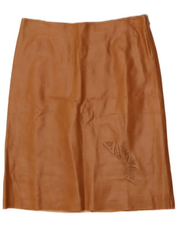 Vintage Γυναικεία Δερμάτινη Φούστα IT 44 Medium W32 Καφέ Δερμάτινη