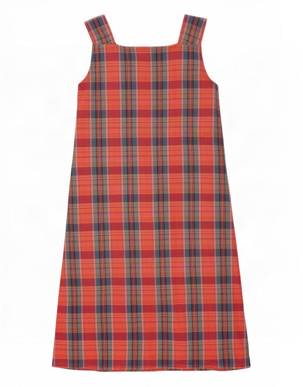 Alba Fornari Vestido Delantal Sin Mangas Mujer IT 44 Medium Red Plaid