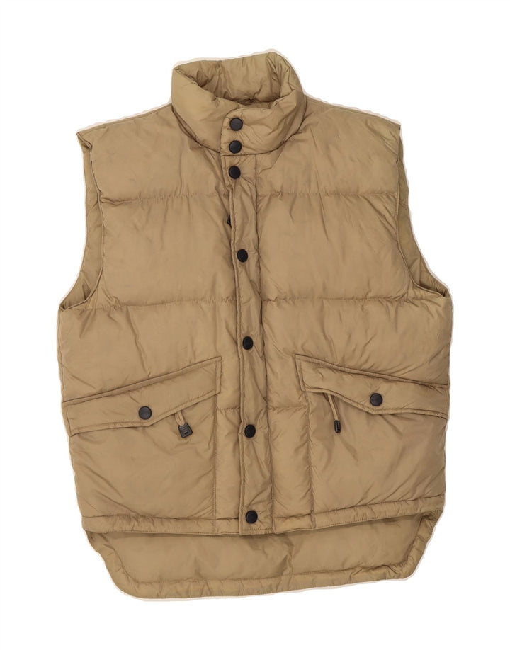 X-CAPE Mens Padded Gilet UK 36 Small Beige Nylon Vintage X-Cape and Second-Hand X-Cape from Messina Hembry 