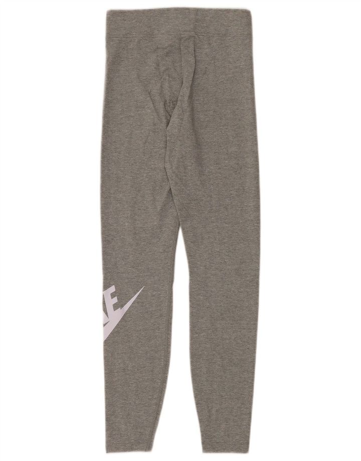 NIKE Womens Graphic Leggings UK 10 Small  Grey Cotton