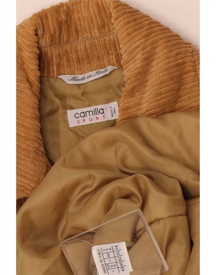 Camilla Dame Dobbeltradet Corduroy Jacket IT 44 Medium Beige Bomuld
