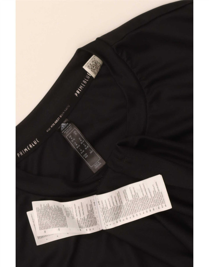Adidas T-shirt graphique pour femme UK 12/14 Noir moyen Polyester