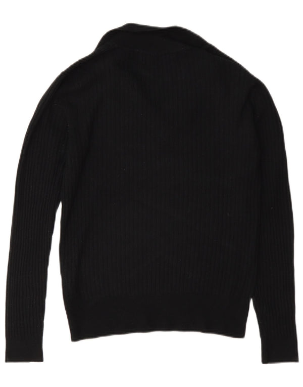Marks & Spencer Womens Polo Neck Jumper Sweater UK 8 Small Black Viscose