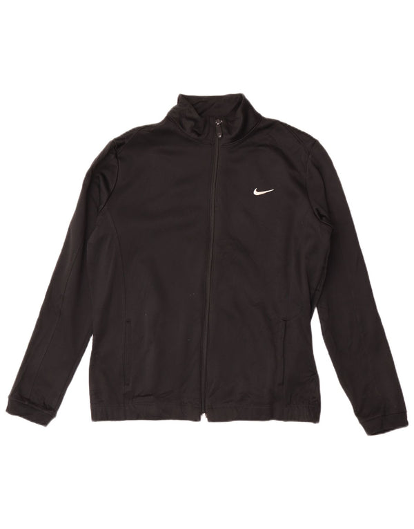 Nike Damen Therma-Fit Trainingsanzug Top Jacke UK 14 Medium Schwarz Polyester