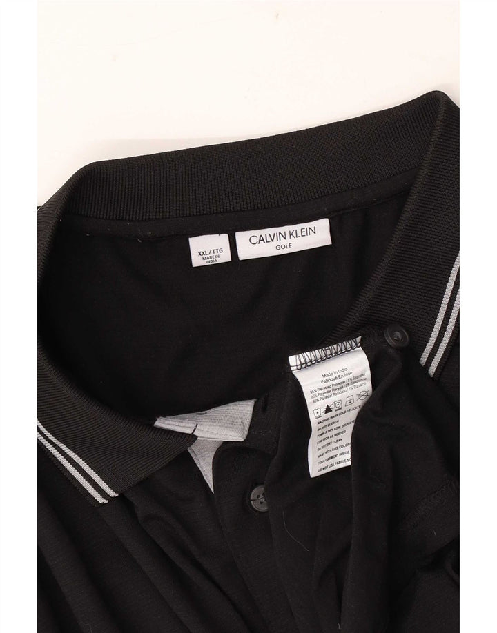Polo da uomo Calvin Klein 2XL poliestere a righe nere