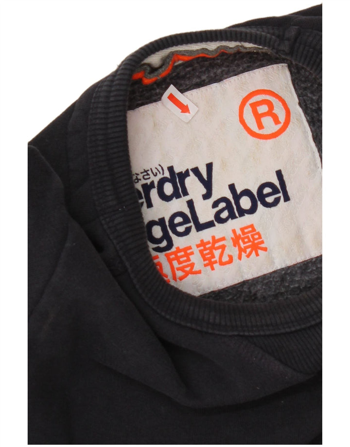 Felpa da uomo SUPERDRY Maglione piccolo blu navy in cotone