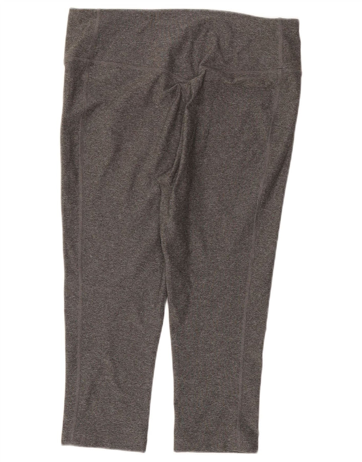 Nike Womens Dri Fit Capri Leggings UK 16 Large Grey Polyester