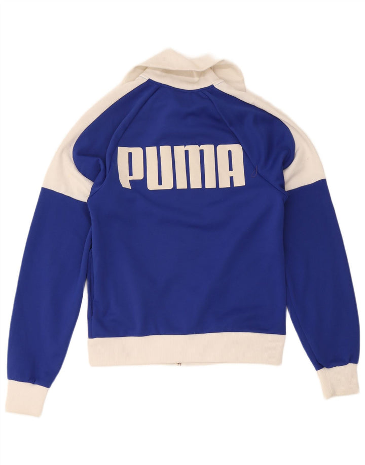 Puma Mens Graphic Tracksuit Top Jacket Pequeno Azul Colorblock Poliéster