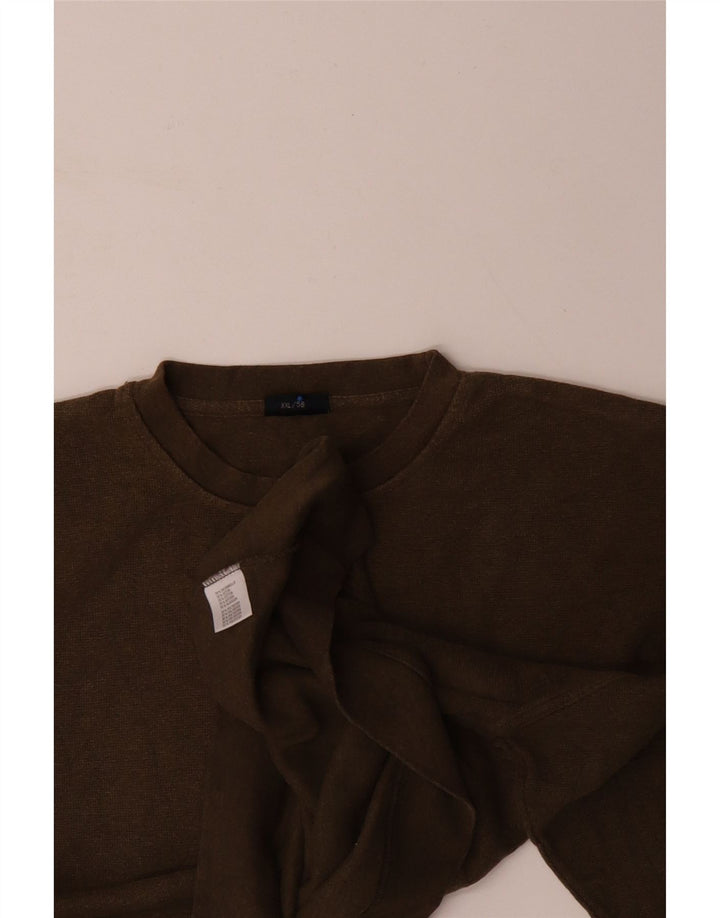 DANIEL HECHTER Mens Sweatshirt Jumper 2XL Khaki Cotton