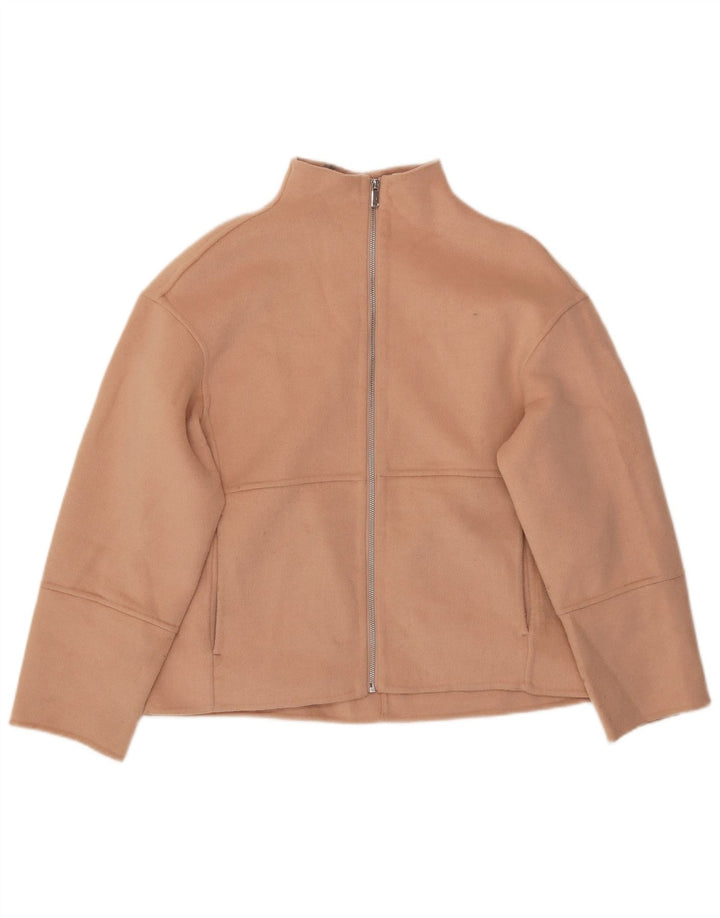 Zara Womens Bomber Jacket UK 14 Medium Orange Wool
