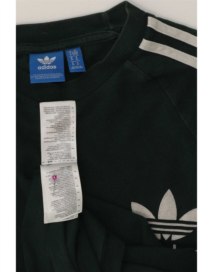 Adidas Mens Top Long Sleeve Medium Green Cotton