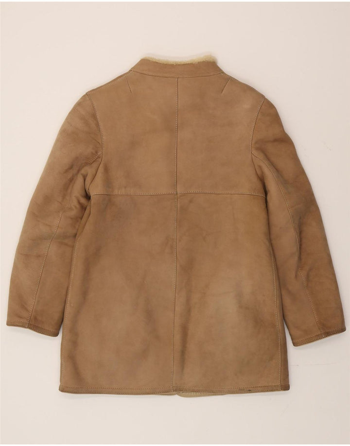 Vintage Womens Shearling Coat IT 44 Medium Beige Shearling