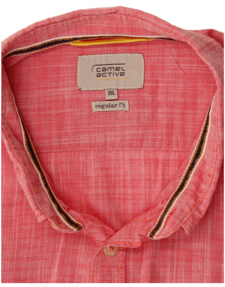 CAMEL ACTIVE Mens Regular Fit Short Sleeve Shirt 2XL Red Cotton