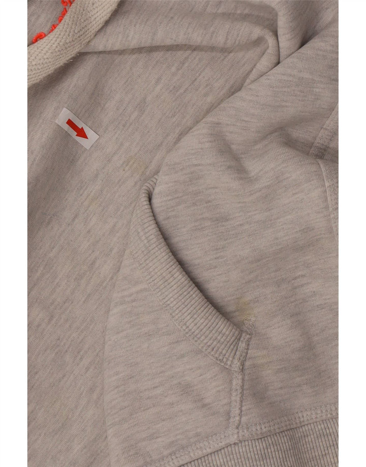 Superdry Womens Hoodie Jumper UK 14 Medium Grey Cotton