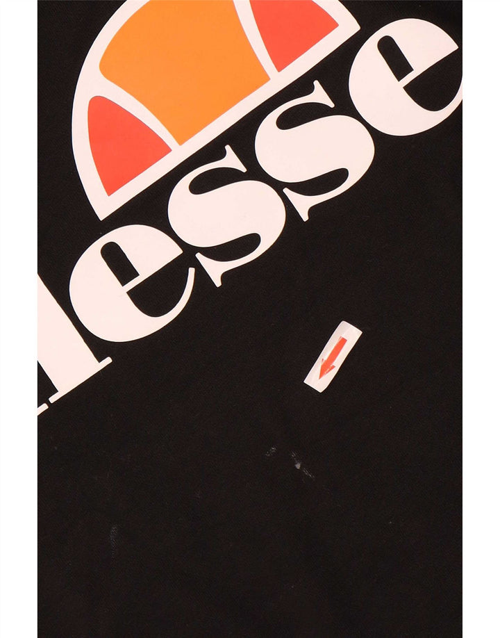 Ellesse Herren-Sweatshirt mit Grafik, Größe S, schwarze Baumwolle