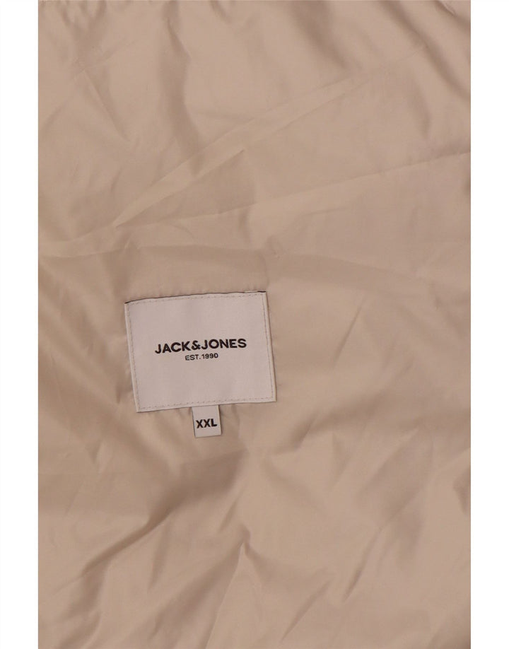 Jack & Jones Mens Padded Jacket UK 44 2XL Beige Polyester