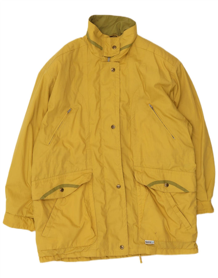 Vintage Womens Oversized Raincoat EU 42 Large Yellow Polyester