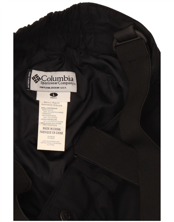 Columbia Herren-Latzhose, Skihose, groß, aus schwarzem Nylon