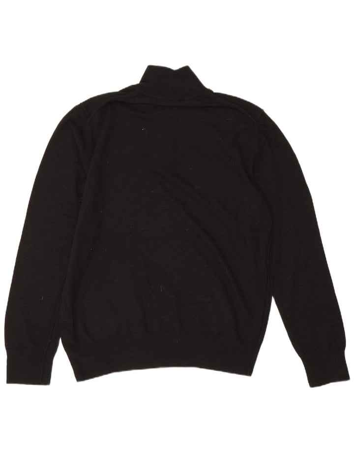 All Saints Herren-Pullover mit Reißverschluss, 2XL, schwarze Wolle