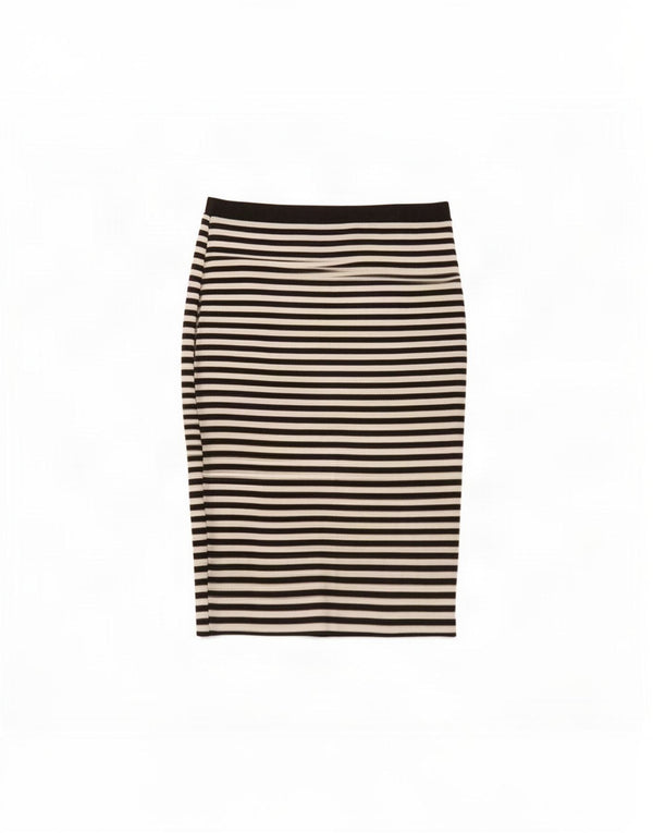 Lipsy Womens Pencil Skirt UK 10 Small W28 Black Striped Viscose