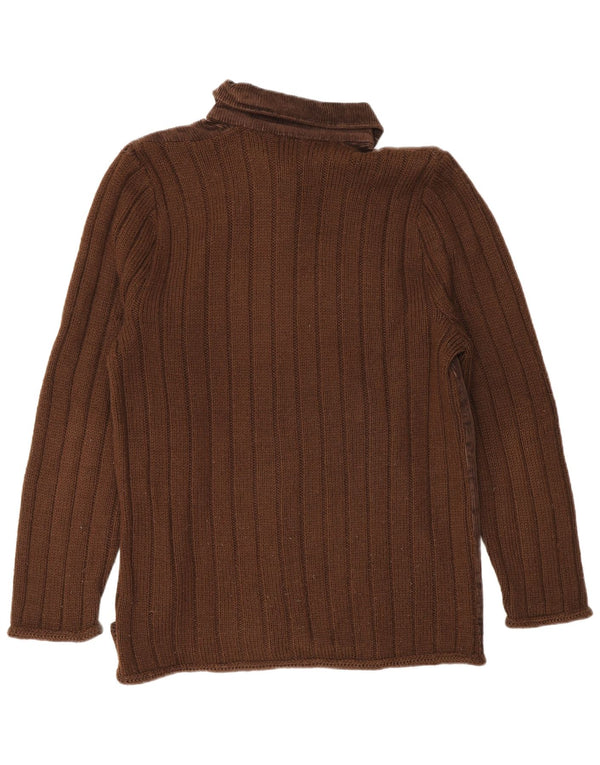 Vintage Damen Cardigan Pullover UK 14 Groß Braun