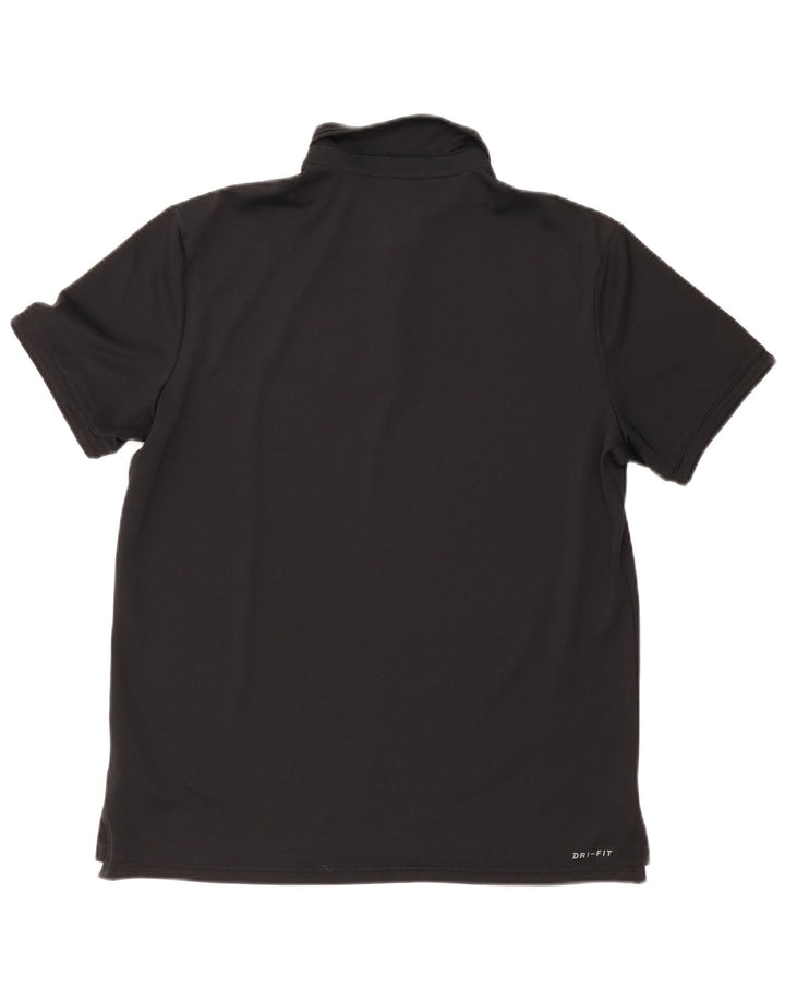 Męska koszulka polo Nike Dri Fit, duża, czarna, poliestrowa